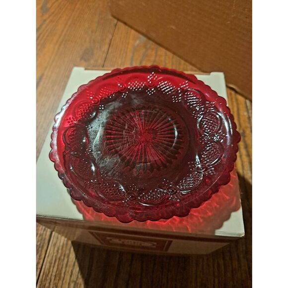 Vintage Avon 1990 1876 Cape Cod Ruby Red Cup & Saucer Set NOS w/ Box #3 - Picture 2 of 9